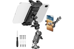 JOILCAN Tablet Wall Mount Holder, Dashboard Mount Tablet Holder with Drill Base for iPad 4.7"- 13", 360° Rotating Adjustable Tablets Phone Holder for Car, Foldable Tablets Clamp for Desktop/Truck