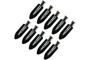 ZEVONDA 10 Stück No Bend Haarspangen - No Crease Haar Pin Curl Clips Make Up Clips Nahtlose Haarspange für Haarstyling Make Up, Schwarz *10