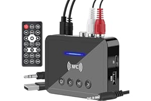 MAKERFIRE Bluetooth 5.0 Transmitter Receiver 3-in-1 FM Transmitter Bluetooth Adapter HiFi Audio 3.5mm AUX RCA Optical USB for PC/TV/Car