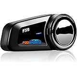 Fodsports FX6 Motorrad Bluetooth Intercom mit Stereoklang, leistungsstarker 500-mAh Akkulaufzeit, Motorrad Helm Headset Bis z