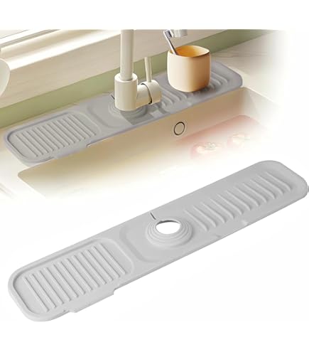 Abtropfmatte Für Spüle - Kieselgur Spritzschutz Mit 2 Untersetzern