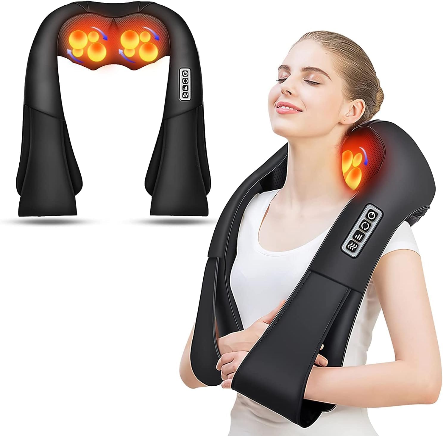 AERLANG Masajeador Cervical y Espalda con Calor Relajante,Amasajeador de Cuello, Hombros y Espalda para Dolor y Relajación, Regalo para Mujeres, Hombres, Mamá y Papá（No es inalámbrico）