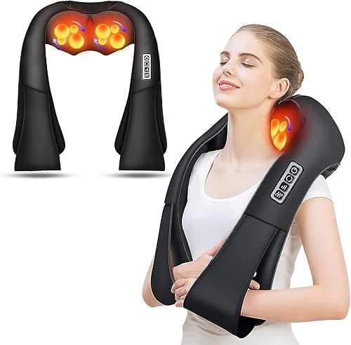 AERLANG Masajeador Cervical y Espalda con Calor Relajante,Amasajeador de Cuello, Hombros y Espalda para Dolor y Relajación, R
