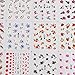 50 Sheet Nail Stickers Decals, Vanyda 3D Water Transfers Nail Art Designs Feather Flowers Butterfly Lips Mix Patterns