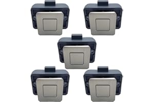MTSmart RV Metall Druckknopf Schrank Schlösser, Quadratischer RV Schrank Schlösser für Wohnmobile, Wohnwagen, Boote, Yachten, Marine,Wohnmobile Schrank Schlösser Schlüssellose (Nickel 5PC)