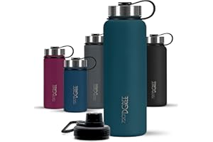 720°DGREE Botella Agua Termo Acero Inoxidable “noLimit“ – 410ml, 530ml, 710ml, 950ml, 1200ml - Sin BPA Free, Antigoteo y Prueba de Fugas - Frasco térmico, Cantimplora Aislada +Cubierta Deportes Gratis