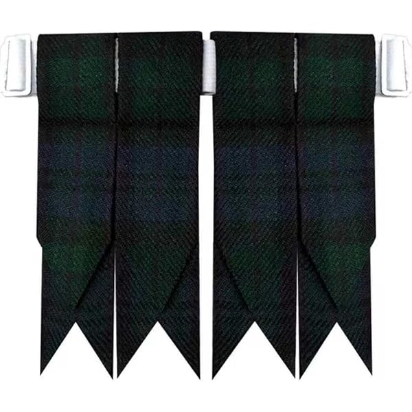 Giarrettiere Per Kilt YAS Con Fibbie: Flashes In Lana Acrilica Per Calzini, Regolabili, Modello Mackenzie, Taglia Unica