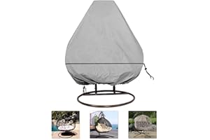 HONCENMAX Jardín Funda para Silla de Cocoon - Cubierta para Silla Colgante - Mantén Tu Balancín De Mimbre Protegido - Impermeable Muebles Funda - Tela Oxford con Forro de PVC