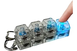 GENÉRICO Juguetes de Teclado Fidget para Adultos, Teclado Transparente con luz LED, Llavero Fidget sensorial Divertido Juguetes para descompresión de ansiedad