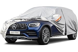 Kayme Bâche Voiture Étanche Respirante Compatible avec Mercedes-Benz GLC (2015-2025), 6 Couches Housse de Protection Voiture Extérieur, Contre Pluie Soleil Poussière avec Zip et Doublure en Coton.