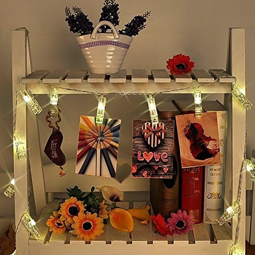 Neretva 20 LEDs Photo Clips String Lights, Christmas Lights Starry light Wall Decoration Light for Wedding Party Christmas Home Decor Lights for Hanging Photos Paintings Pictures Card and Memos