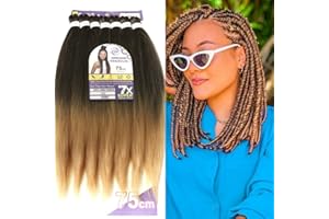 Ser Mulher CAPELLI SINTETICI JUMBO PER TRECCINE AFRICANE. 609 GR, 75cm UN PACCHETTO PER COMPLETARE IL LOOK. HAIR BRAIDING EXTENSION (T6/27 LIGHT BROWN DEGRADEE)
