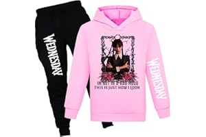Suyaluoi Sweats à capuche pour enfants de la série télévisée américaine Wednesday Addams - 2 pièces - Pour garçons et filles
