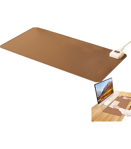 Tapis De Souris Chauffant Afenau 80x33cm - 3 Niveaux Chaleur, Anti-Sédentarité, Idéal Bureau