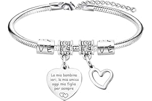 Ghloyza Regali Per La Figlia Bracciali Figlia Regali Dal Padre Madre Regali Di Natale Per Il Compleanno Della Figlia La Mia Bambina Ieri, La Mia Amica, Oggi Mia Figlia Per Sempre