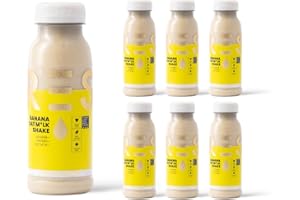 PRSS 100% COLD PRESSED Press, 6 x 250ml Banana Milkshake, Dairy Free, Vegan, Healthy & Nutritional, Cold Pressed & Freshly Bottled, No Preservatives, No Added Sugar