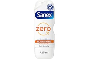 SANEX - Gel douche Nourrissant Zero% pour peaux sèches - Offre jusqu'à 8h d'Hydratation - le flacon de 725 ml