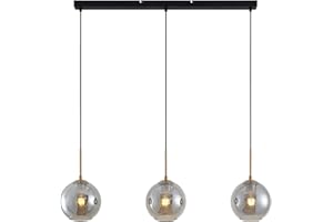 ‎LINDBY Lindby Pendelleuchte 'Hiwana' (Modern) in Alu aus Glas (3 flammig, E27) - Hängelampe, Esstischlampe, Hängeleuchte, Wohnzimmerleuchte