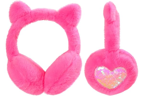 Cache Oreille Enfants Licorne Cache-Oreilles Fourrure Fille Mignon Cat Ears Peluche Protege Oreille pour Femme d'Hiver Chaud Chat Earmuffs Mignonne Hiver Plein Air Sport Velo Ski Cadeaux