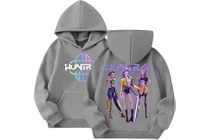WOGOYO Kpop Demons Hunters Style Streetwear Merch Girls' Hoodies K-Pop Demon Hunter Long Graphic Sweatshirt Kids KP_OP D-De_Mon H- Hu_nters Plain Clothes Girls Boys