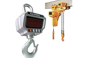 DIFU Báscula electrónica para grúa (5000 kg, con pantalla LED y mando a distancia)