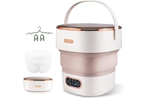 HIUYRFS Mini machine à laver, 15 l, 2 en 1, de camping, avec panier d'essorage, machine à laver de voyage pour le camping, les sous-vêtements, les bébés et les petits vêtements