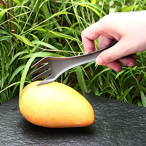„freigeist“ Titan Spork, Göffel, Messer-Gabel-Löffel-Kombi, leichtes Camping-Besteck,Reiseset für Outdoor, Wandern, Backpacking und Freizeit, ultra-leicht - 6
