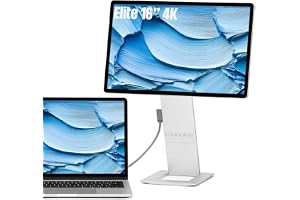 SOTSU FlipAction Elite 16 tum Portable Monitor, 4K UHD 3840x2400, Bärbar Skärm för Laptop, Extra Skärm, USB-C 65W & Mini-HDMI, 100% DCI-P3, 450 nits, Aluminium