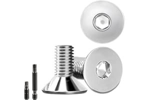 STELLARILL 40 Stk senkkopfschrauben edelstahl M8X16mm Innensechskant M8 edelstahlschrauben DIN 7991/ISO 10642 Senkkopf Schrauben Steckdose Gewindeschrauben Senkschraube mit 2 Stk Sechskant Schrauberkopf (Silber)