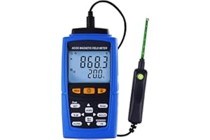 GAIN EXPRESS AC/DC Gauss Meter Magnetic Field Strength Meter Teslameter Magnetometer Residual Permanent Magnet N/S Polarity 3000mT (30000 Gauss) Automatic Manual Data Recording