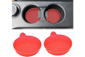 JNNJ 2 Piezas Posavasos De Coche Universal Antideslizante, Coche Silicona Titular De La Taza Posavasos, Portavasos Alta Resistencia a La Temperatura Coche, Accesorios Interiores Coches(Rojo)