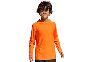 TIZAX Maillot de Bain Enfant Garçon T-Shirt Anti UV à Capuche Manche Longues pour Enfant UPF 50+ Rashguard Séchage Rapide avec Poche pour 4-14 Ans