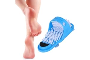HAYAGIVE Foot Scrubber, 1 Piece Magic Shower Foot Massager Cleaner Slippers Brush with Non-Slip Suction Cups, Foot Acupressure Massage Spa Easy Cleaning Brush Exfoliating Scrub Foot Massager Slippers