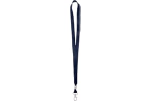 ‎KARTEO Karteo Schlüsselband Lanyard marineblau [1 Stück] Band unbedruckt mit Karabinerhaken Schlüsselbänder für Ausweishüllen und Schlüssel 16mm Breite