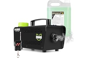 Fuzzix F500S Smoke Machine with Wireless Remote Control and 5L Green Fog Fluid for Halloween House Party