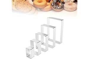 Okaywork 5 Piezas Galletas de Acero Inoxidable, Molde Galletas, Cortadores de Galletas, Cortar Galletas en Forma, 11,5 cm, 9,5 cm, 7,5 cm, 5,5 cm, 4 cm. (Rectángulo)
