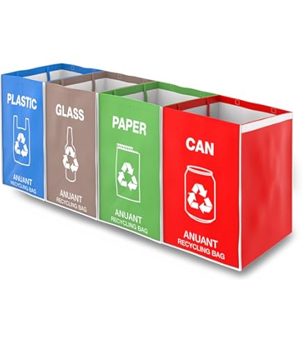 Prosperplast Sortibox 4-delige Set Gerecyclede Vuilnisemmers 100L Kunststof Antraciet 4x25l