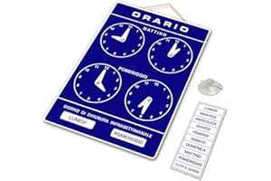 POLITARGHE Cartello ORARIO regolabile apertura negozio studio laboratorio bar (Blu)