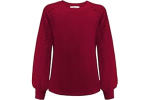 Arshiner Camiseta para Niñas Blusa De Manga Larga con Cuello Redondo Camisetas de Otoño Niños Top Liso Top Elegante Túnica de Moda para el Tiempo Libre Ropa para Niños 6-12 Años