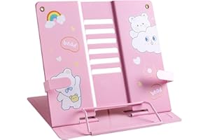 Irtyif Leggio da Tavolo per Libri,Libri da Leggere,Support de Livre en Métal,Leggio Musicale, 6 Hauteurs Réglable Support de Livre,Porta Libri da Scrivania Pliable pour Livres Recette Manuel Partition