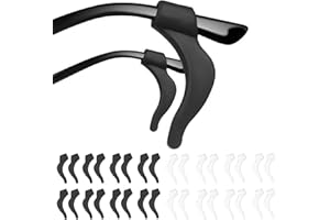 DIAONIAN 32 Pezzi Ferma Occhiali,Ferma Occhiali In Silicone,Antiscivolo Occhiali,Reggi Occhiali,Occhiali Antiscivolo Gancio,Occhiali Ear Grips Ganci,Per Occhiali,Occhiali Da Sole,Nero+Bianco