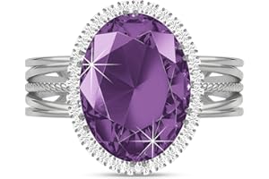 Linawe Falscher Diamant Ringe Frauen, Moissanite Damenring Modeschmuck Jewelry, Ring mit Stein Verstellbar Fingerring, Statement Ring Schmuck aus Gold/Silber