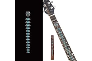 PLIGREAT 2 Pack Guitar Fret Markers Guitar Neck Fretboard Stickers Removable Devil's Eyes Decals DIY Guitar Decor Gifts for Bands Electric Bass Acoustic Guitar Players String Instrument Decoration