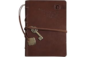 NectaRoy Retrò Vintage PU pelle copertina in bianco Kraft Papers Notepad Pendente chiave String, Travel Notebook Pagine Bianche Agenda in Cuoio in Stile Journal Diario