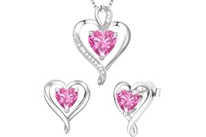 LAVUMO Conjunto de Joyas para Mujer Collar Mujer pendientes Plata Oro Joyas Mujer, Regalo por Mujer Esposa, Mamá, Novia En san valentin,Cumpleaños,Navidad, Dia de la Madre Regalos Originales