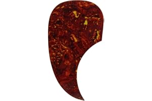 IKN Guitarra acústica Pickguard Forma de coma 3M Placa de rayado de material de celuloide autoadhesivo, Concha de tortuga roja