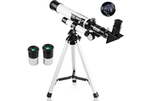 SZSMD Kids Telescope, 400x40mm Telescope Refractors, Astronomical Landscape Telescope with Tripod, 2 Magnification Eyepieces, Compass, Finderscope, Science Education Toys for Children & Beginners