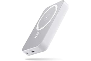 NOHON Wireless Power Bank Magnetico 10000mAh: Caricabatterie Portatile Powerbank | Batteria Esterna con PD 20W USB-C Ricarica | Compatibile con iPhone15 14 13 12 Mini Pro Pro Max | Bianco