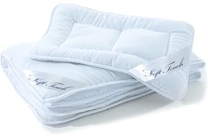 aqua-textil Soft Touch set för barn, 100 x 135 cm, 550 g med kudde, 40 x 60 cm, 150 g, året runt-filt, klimatreglerande, Oeko-Tex
