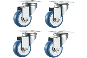 Bulldog Castors - Ruedas giratorias de poliuretano (poliuretano, 50 mm, con rodamientos de rueda), color azul